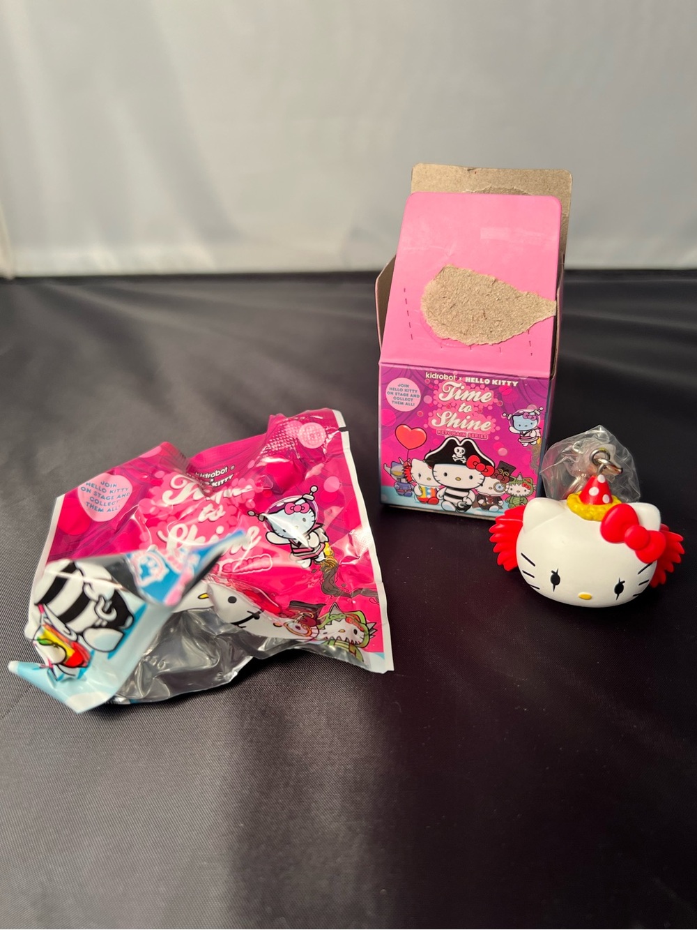 NEW Official Sanrio x Kidrobot Blind Box Hello Kitty Angry Clown Keychain 2019